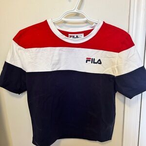 Large Fila Short Sleeve Crop Top